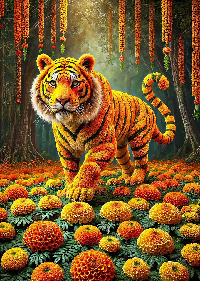Tiger Flower Art