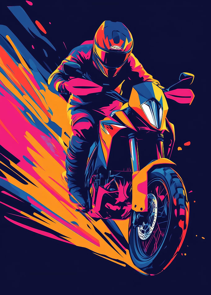 Dynamic Biker Poster