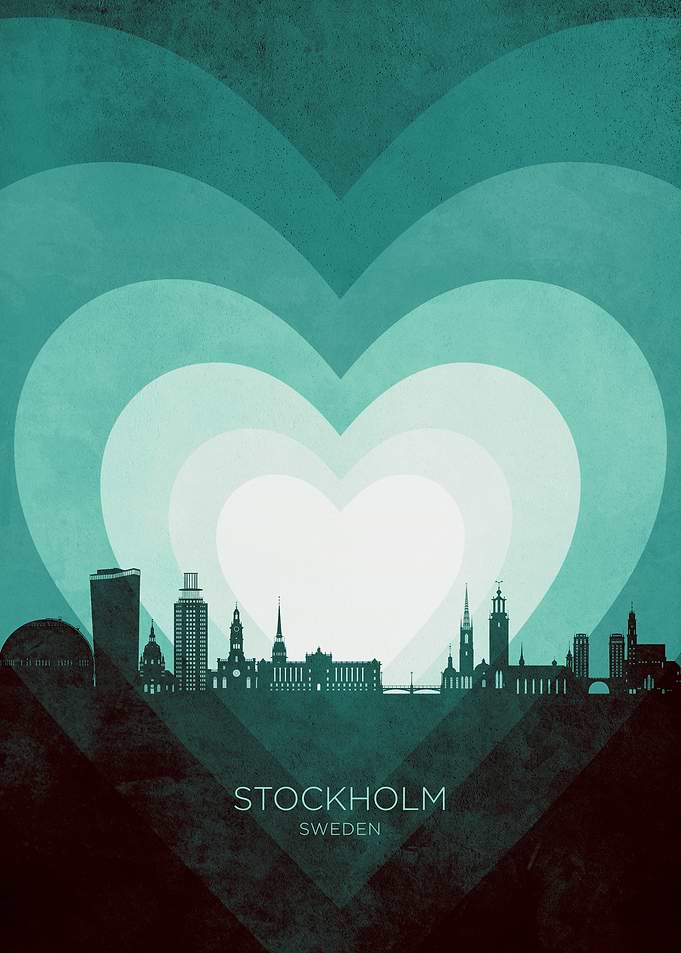 Stockholm Skyline Heart