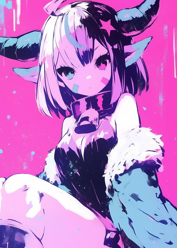 Anime Girl with Horns