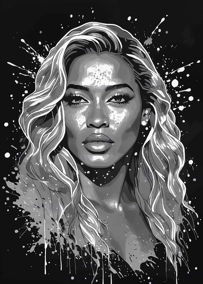 Beyonce Black and White Portrait