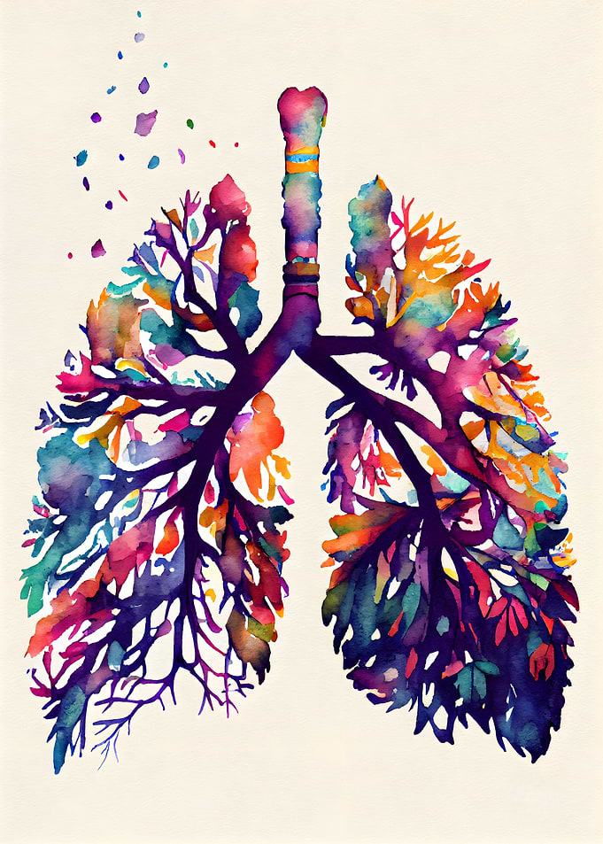 Lungs Watercolor Art