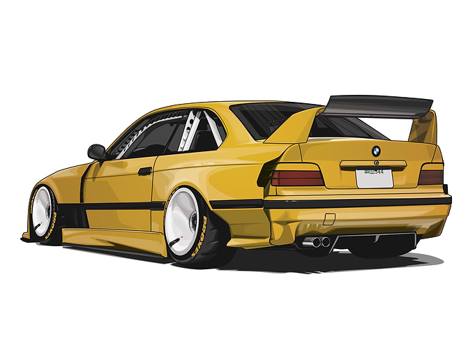 BMW E36 M3 LTO Yellow