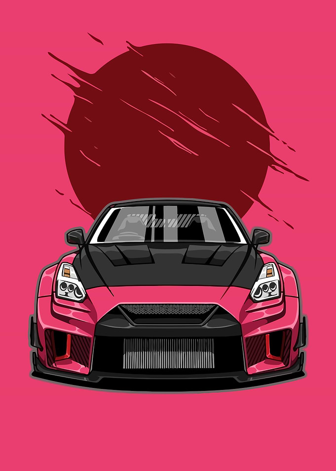 Pink Nissan GTR
