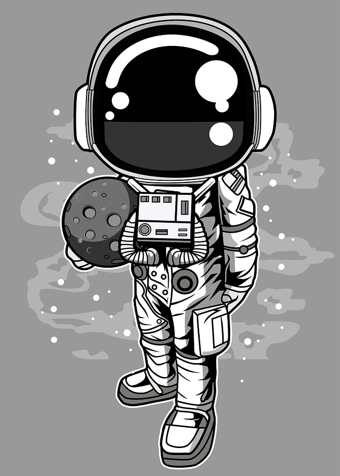 Astronaut with Moon