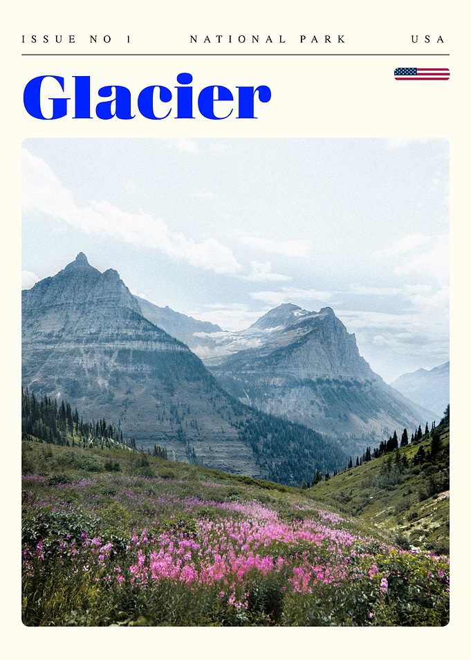 Glacier National Park Travel Art Poster