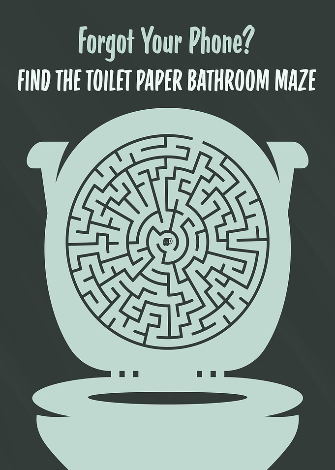 Bathroom Maze Game Sign