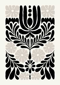 Black and White Floral Pattern