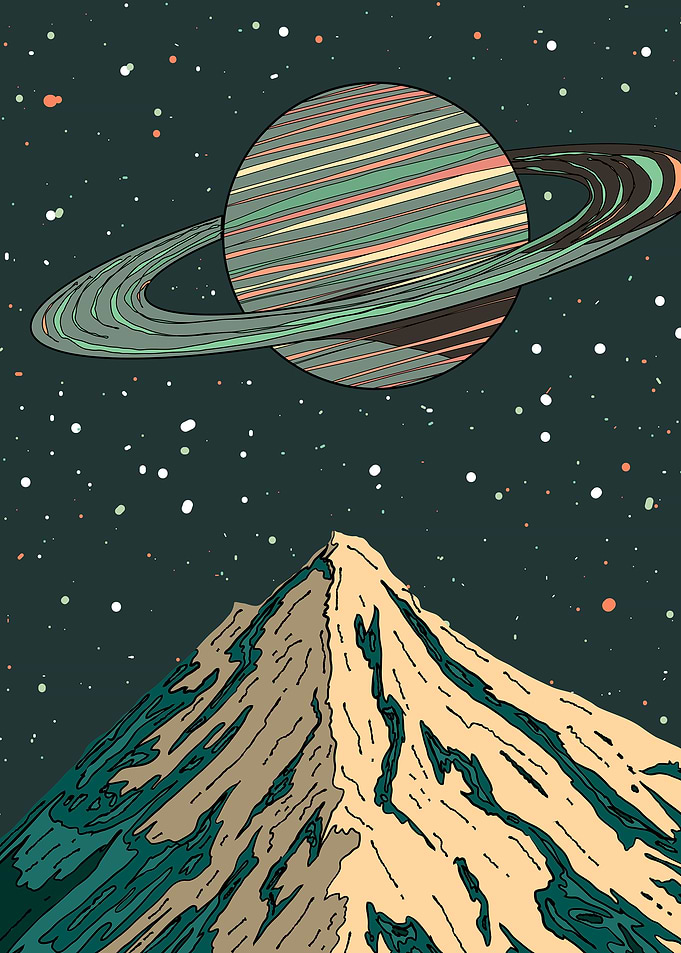 Saturn & Mountain