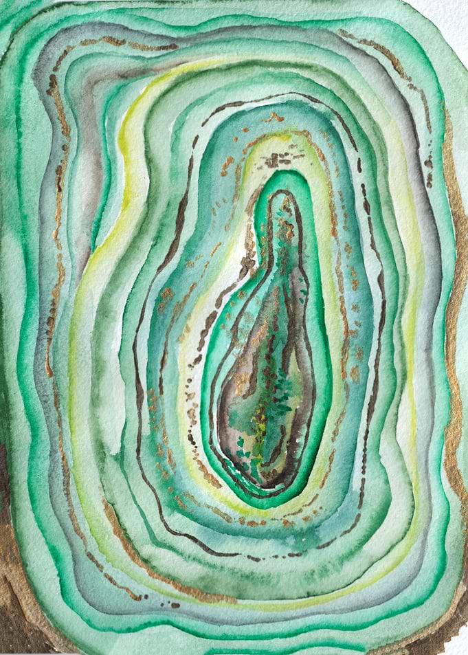 Green Agate Watercolor