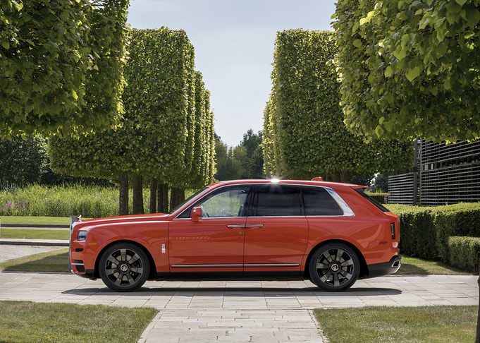 Red Rolls Royce Cullinan SUV