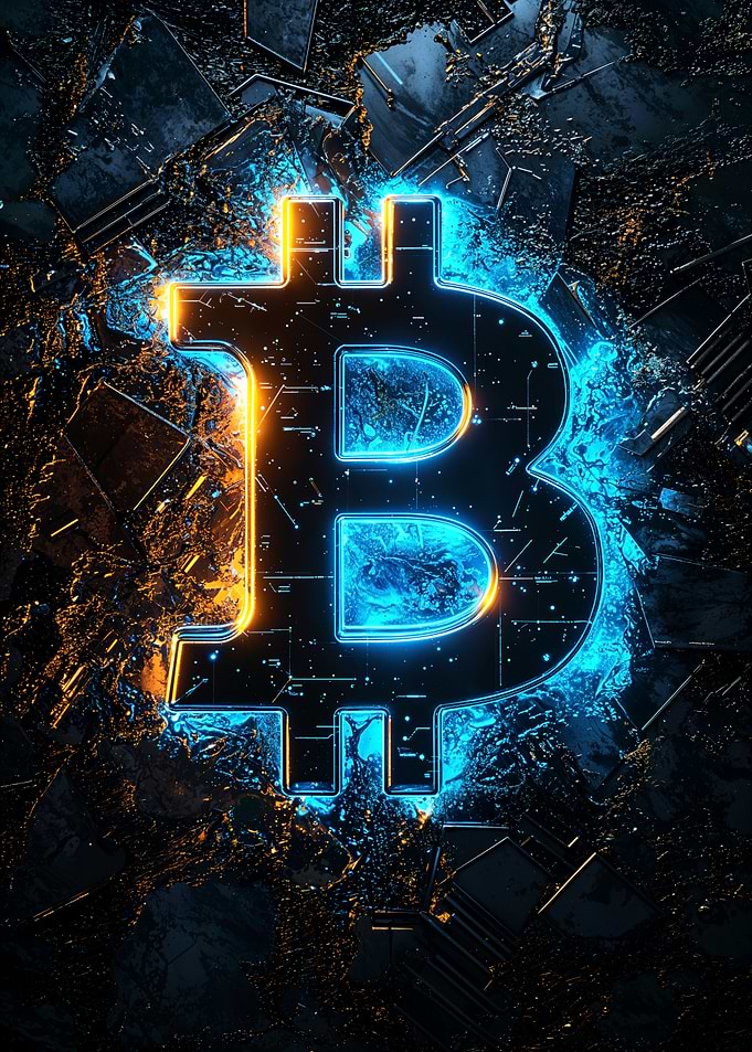 Bitcoin Symbol Glowing