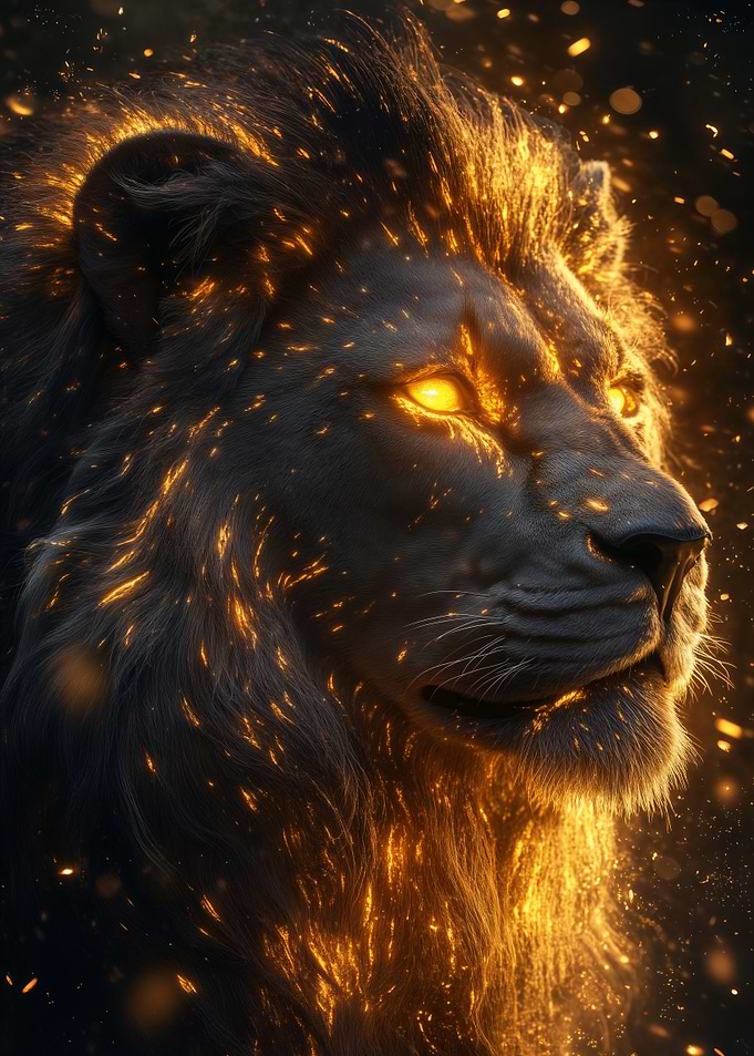 Fiery Lion Portrait