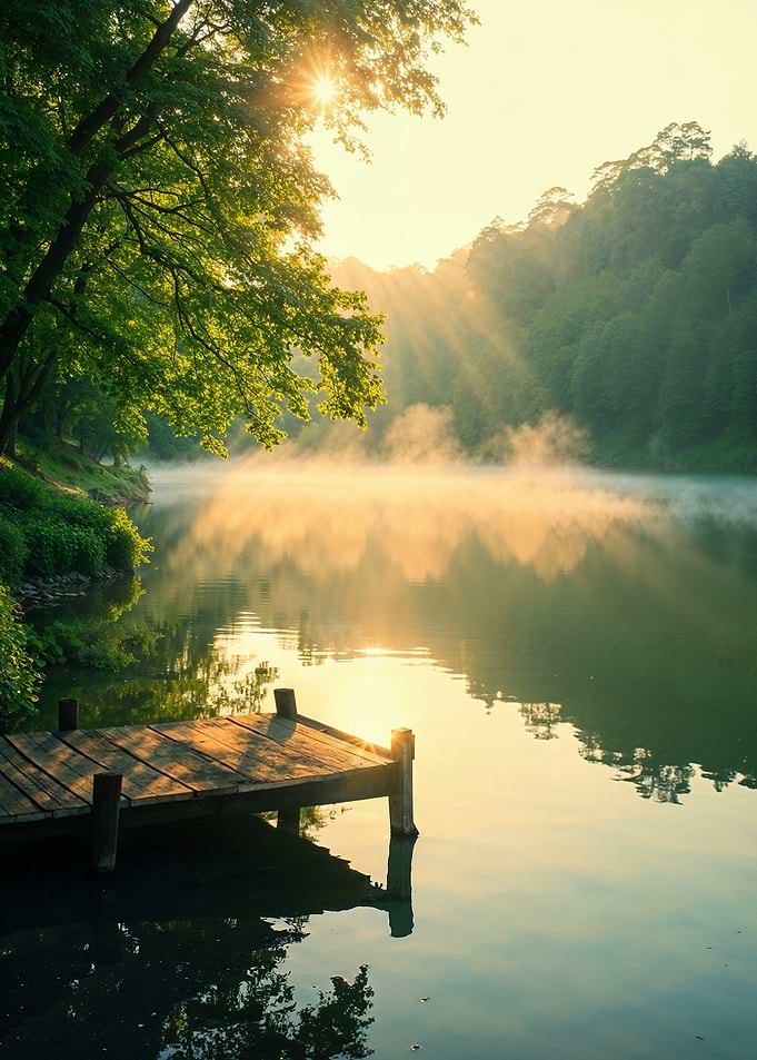 Misty Lake Sunrise
