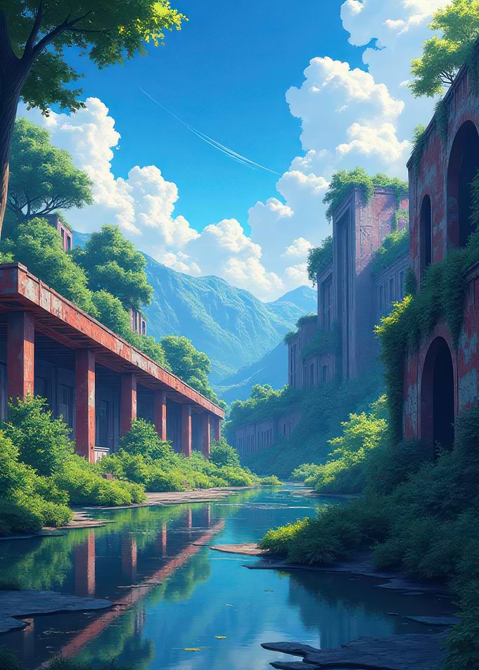 Overgrown Ruins by the River
