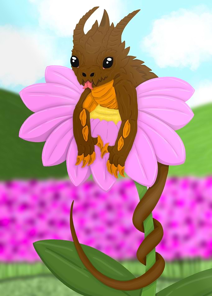 Small Dragon on Flower
