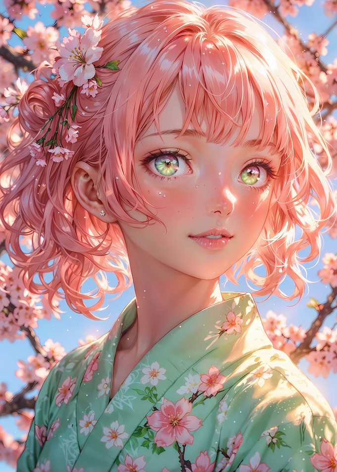 Sakura Harmony: Anime Girl with Pink Hair