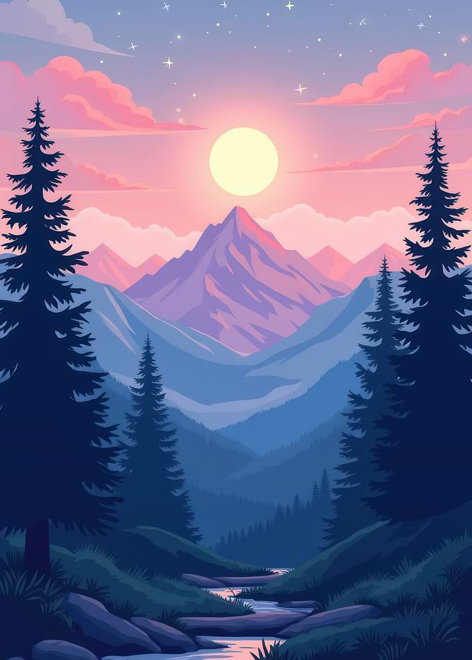 Mountain Sunset Landscape
