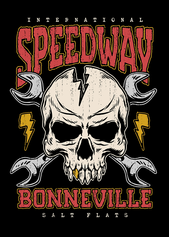 Vintage Bonneville Speedway Retro Skull