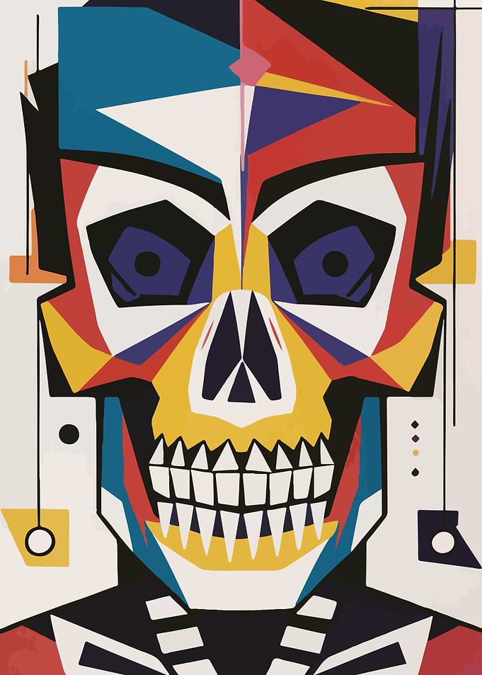 Geometric Skull Art