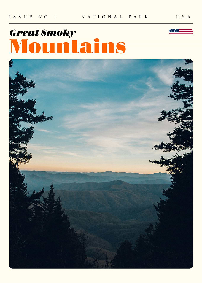 Great Smoky Mountains National Park Travel Art Poster