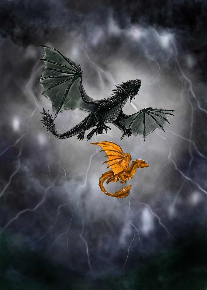 Dragon and Lightning Tairn and Andarna