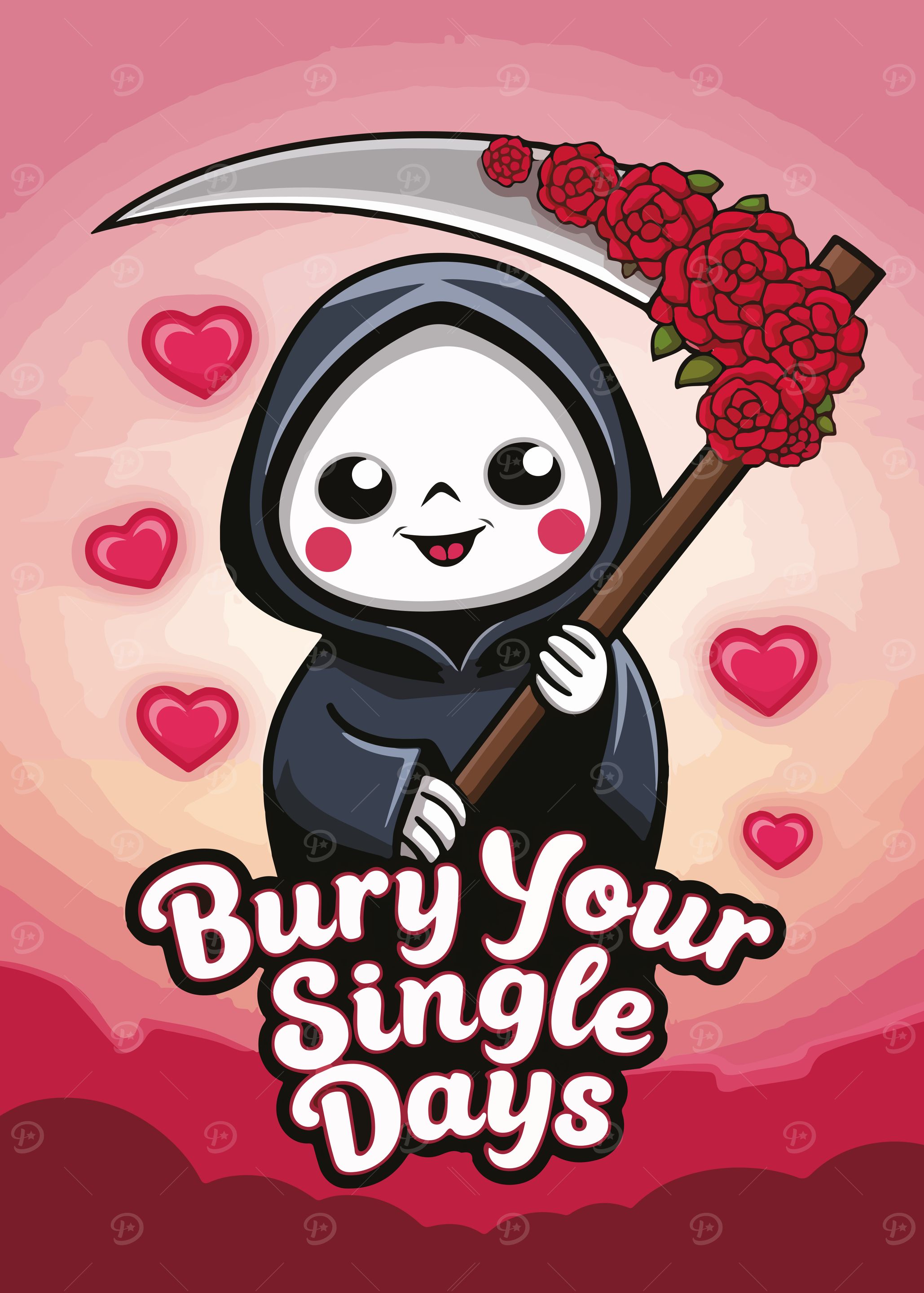 Cute Grim Reaper Valentine's Day
