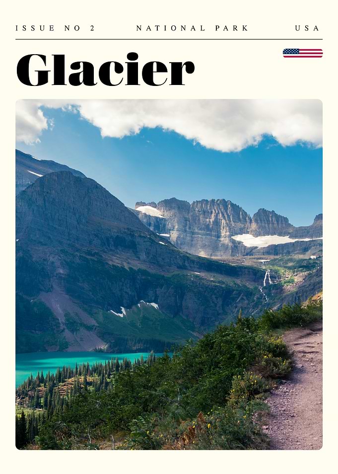 Glacier National Park Travel Art Poster