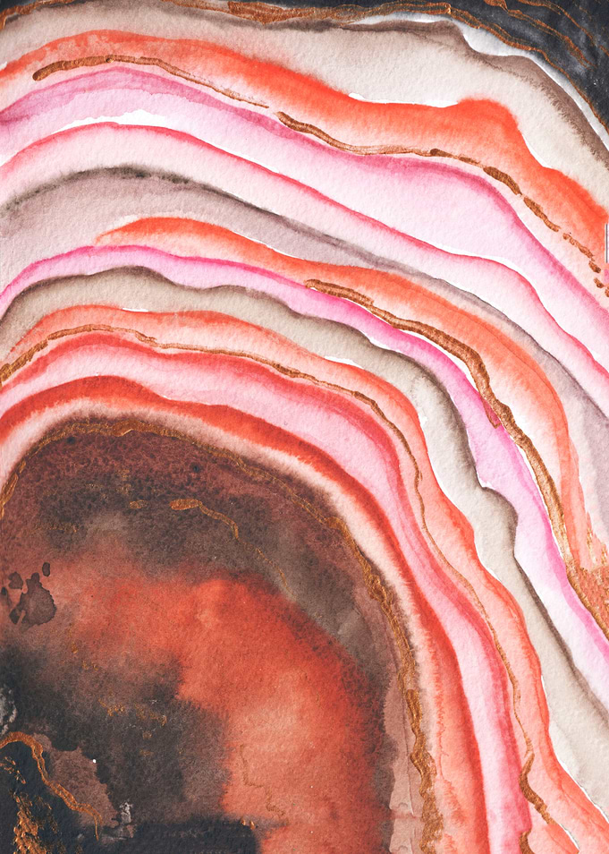 Agate Watercolor Art