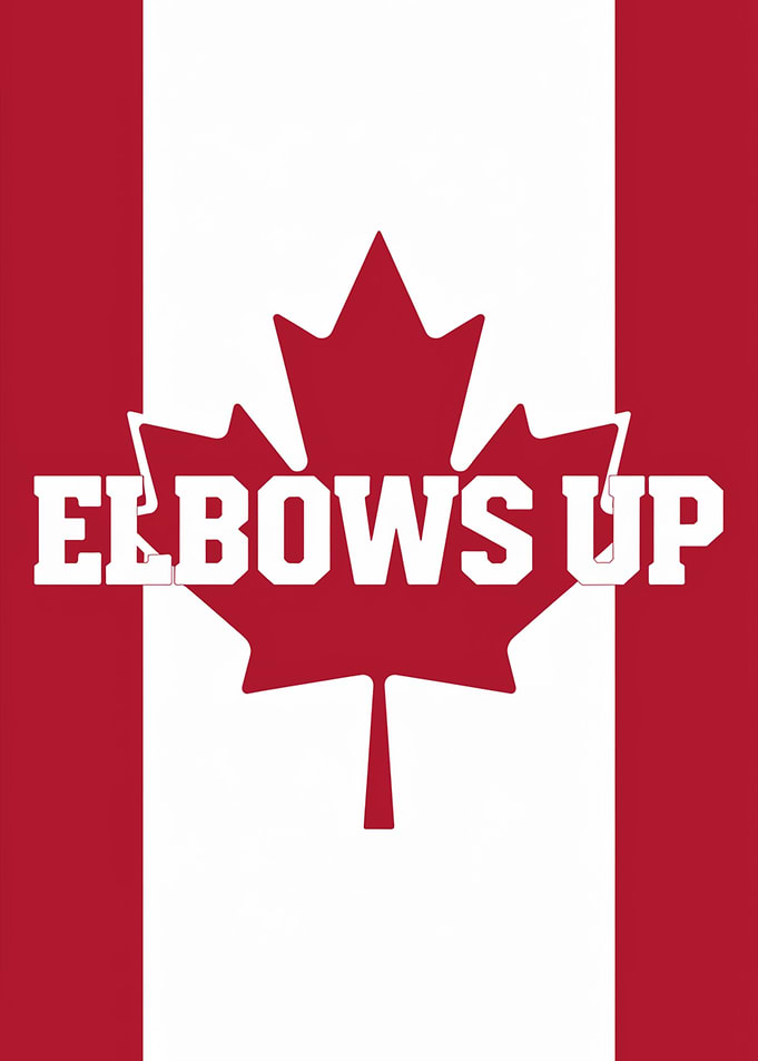 Canadian Flag with 'Elbows Up'