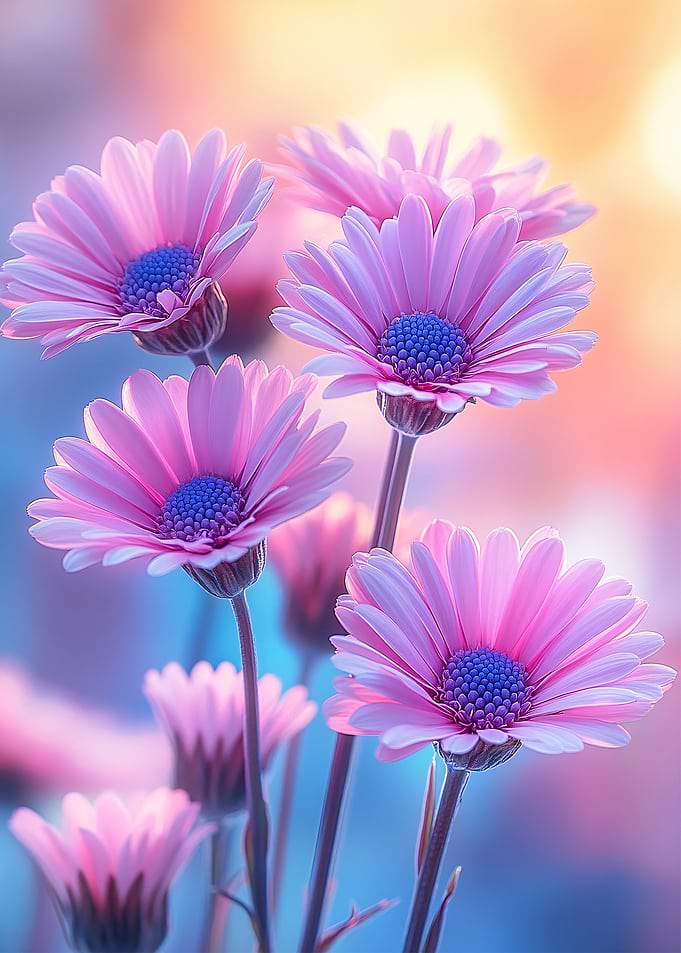 Purple and blue Dasias