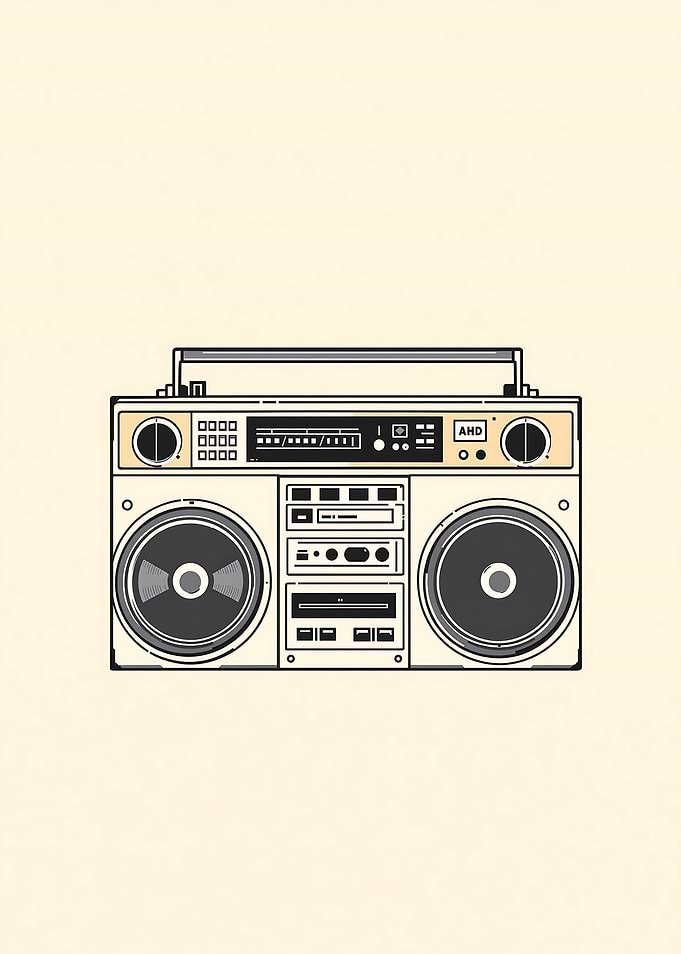 Vintage Boombox Illustration