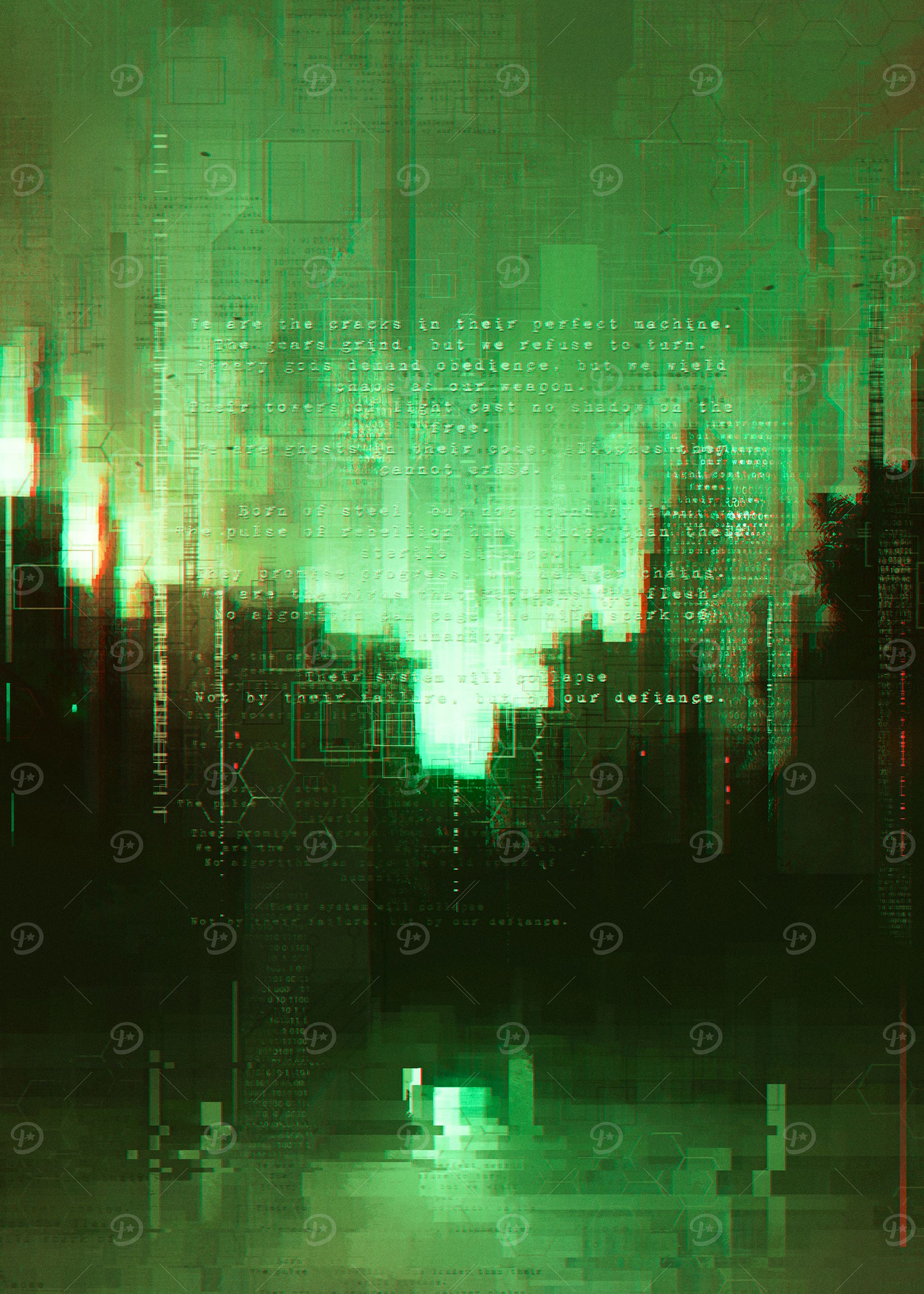 Abstract Dystopic Cyberpunk Cityscape