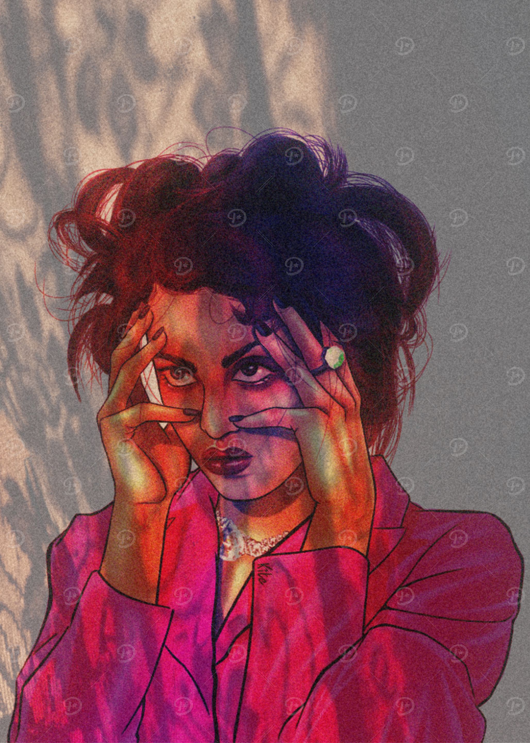 Woman in Pink Jacket