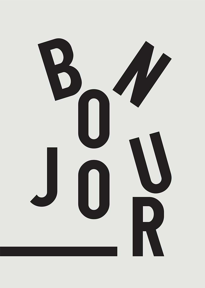 Bonjour Typography Art