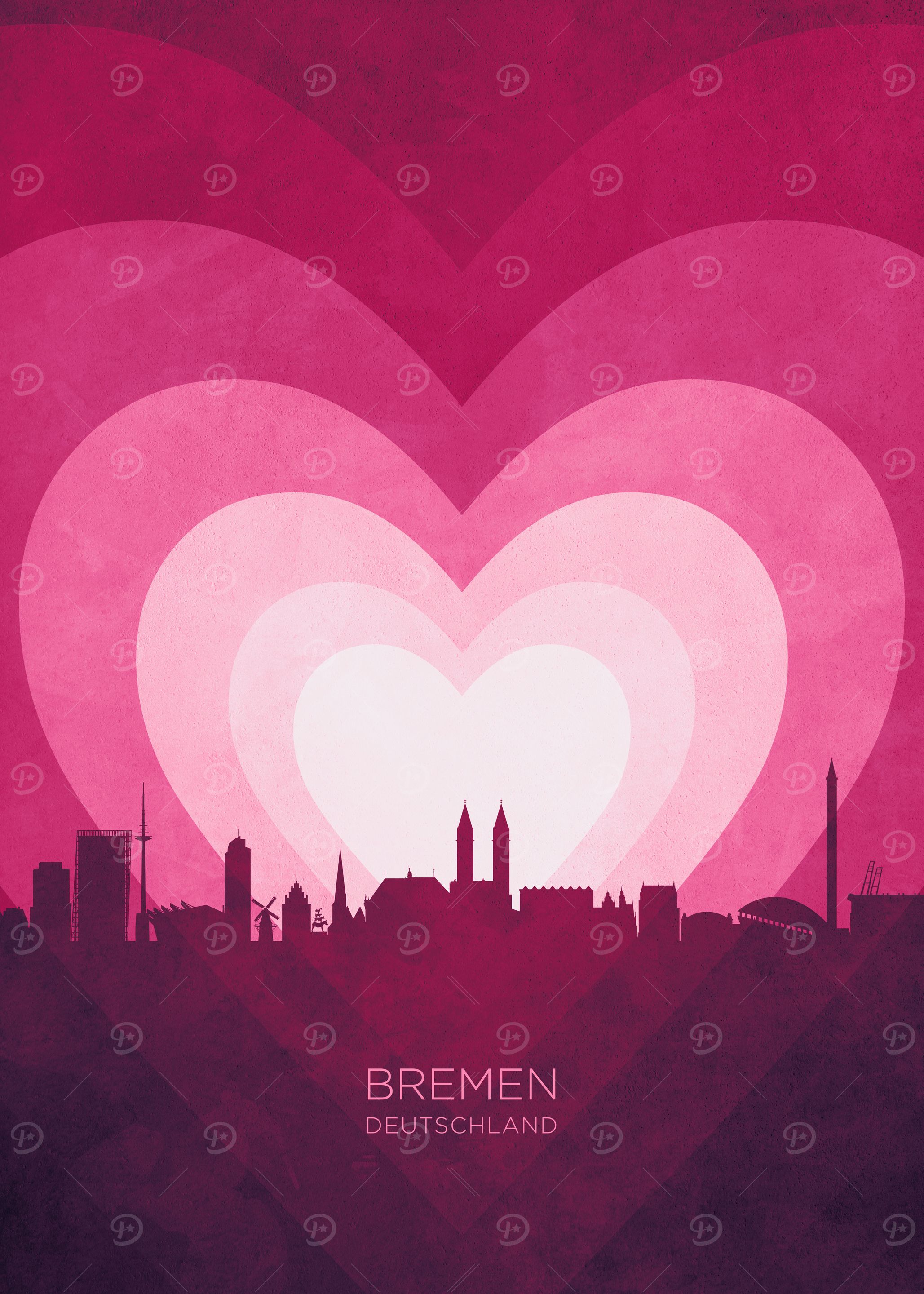 Bremen Skyline Heart