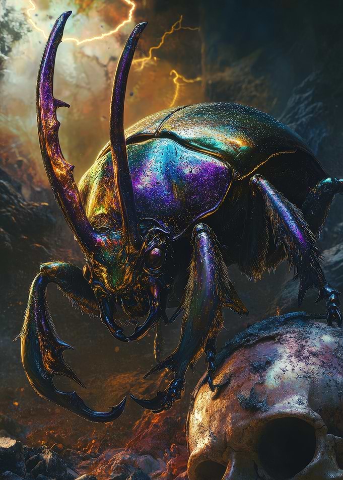 Beetle on Skull