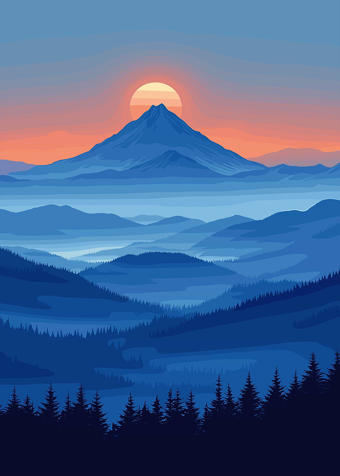 Mountain Sunset Landscape