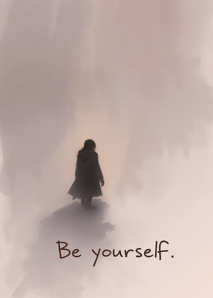 Silhouette in Fog, Be Yourself Quote