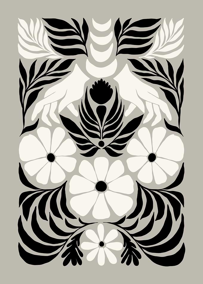 Floral Pattern with Hands