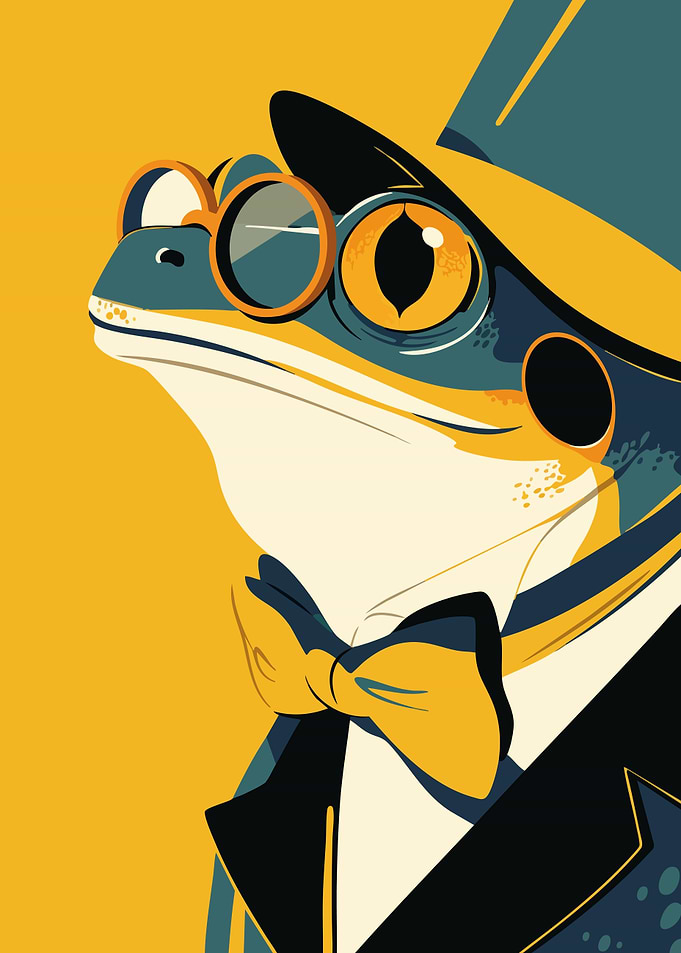 Distinguished Frog in a Top Hat Minimalist Art