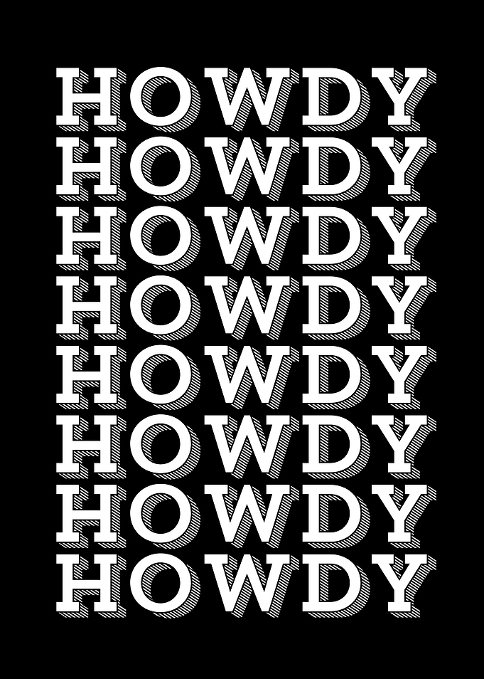 Howdy Text Art