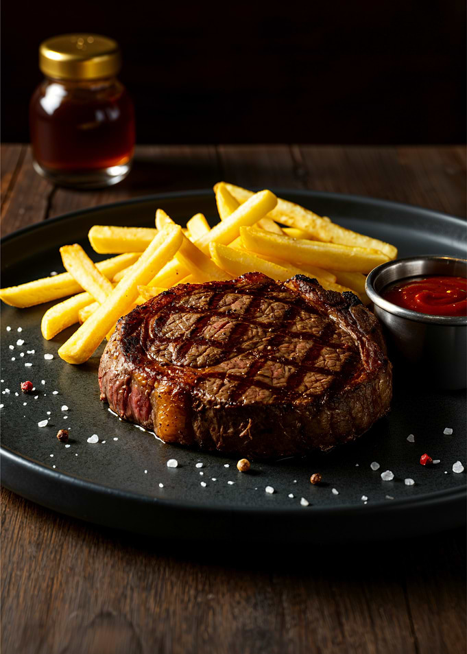 Grilled Steak with Fries