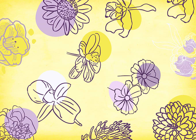 Calm yellow Floral Pattern