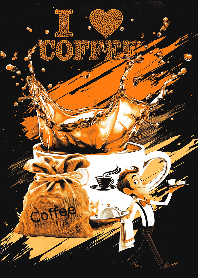 I Love Coffee Illustration
