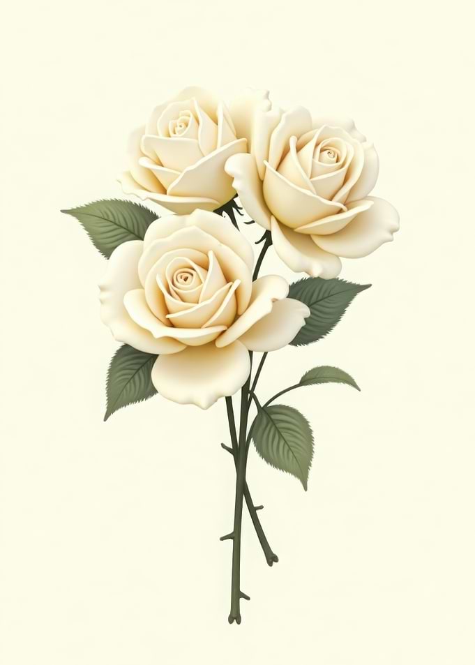 Creamy White Roses