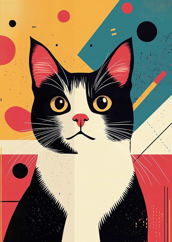 Geometric Cat Portrait