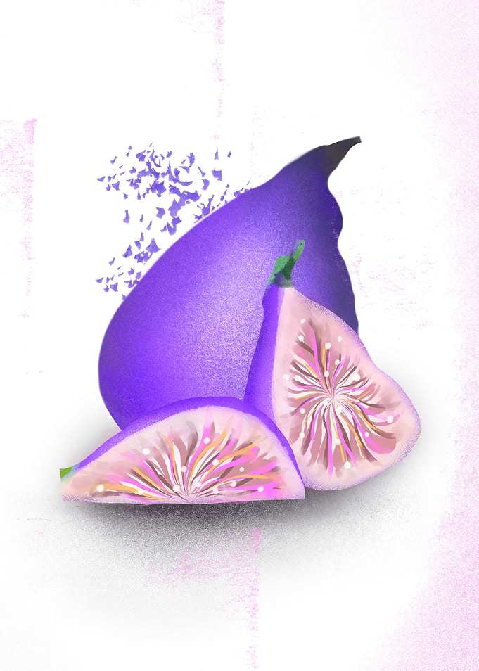Purple Fig Fantasy - Abstract Digital Art