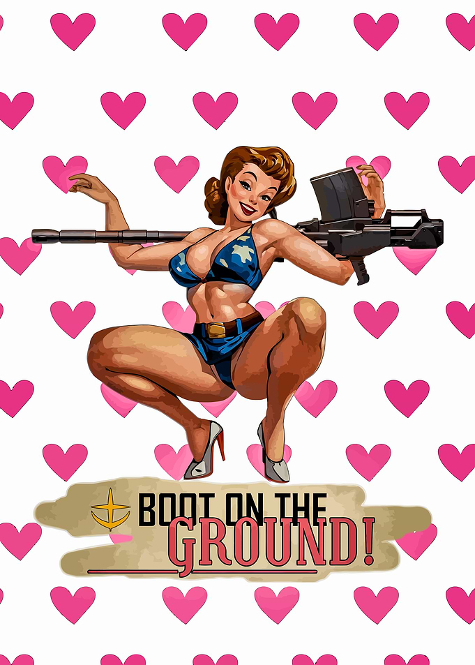 Pinup Girl with Machine Gun