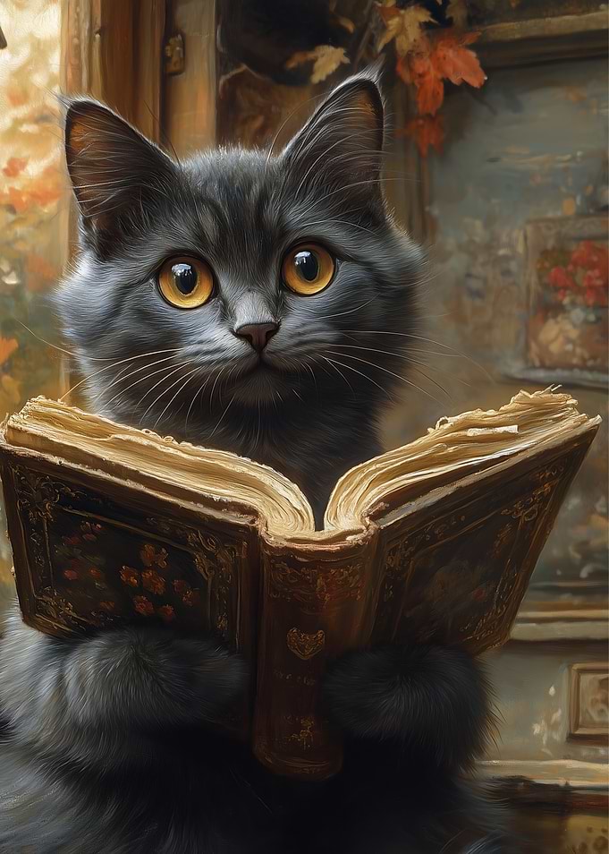 Curious Cat Reading